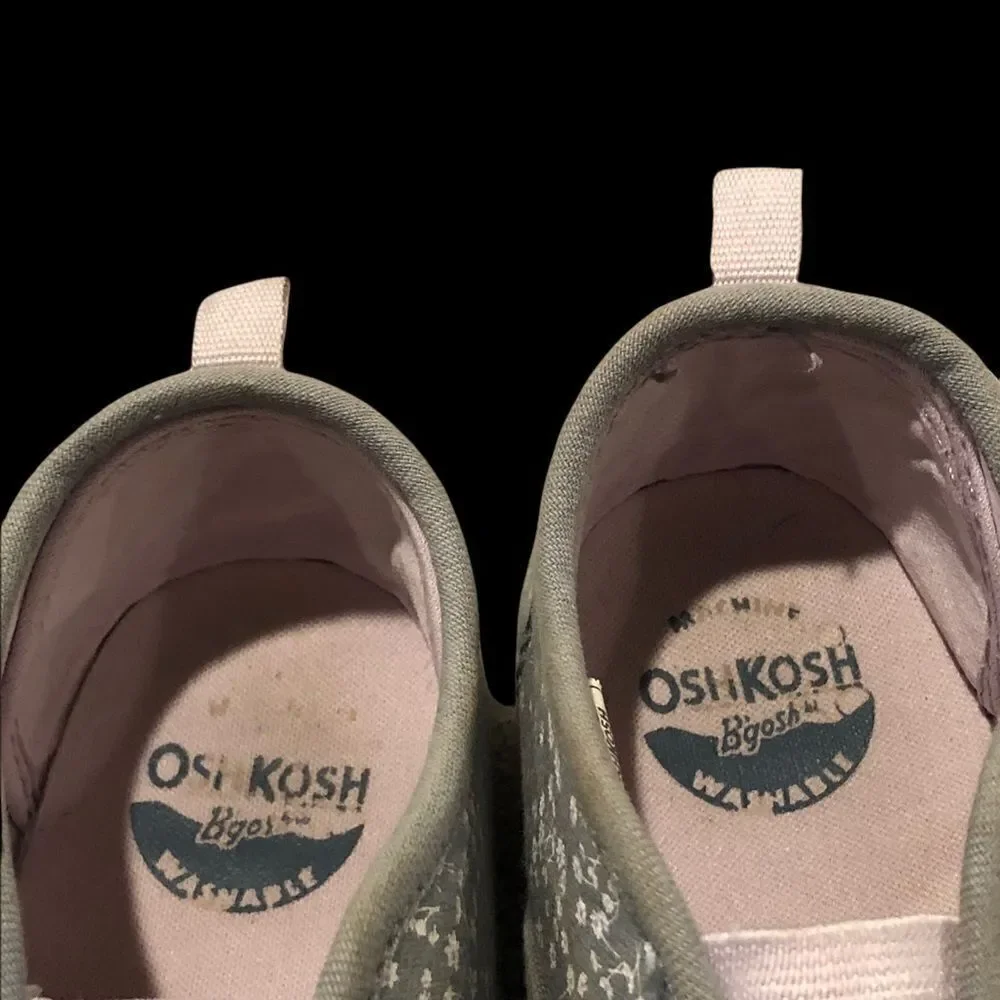 OshKosh B'Gosh Girl's Slip-On Sneakers in Grey and‎ Pink